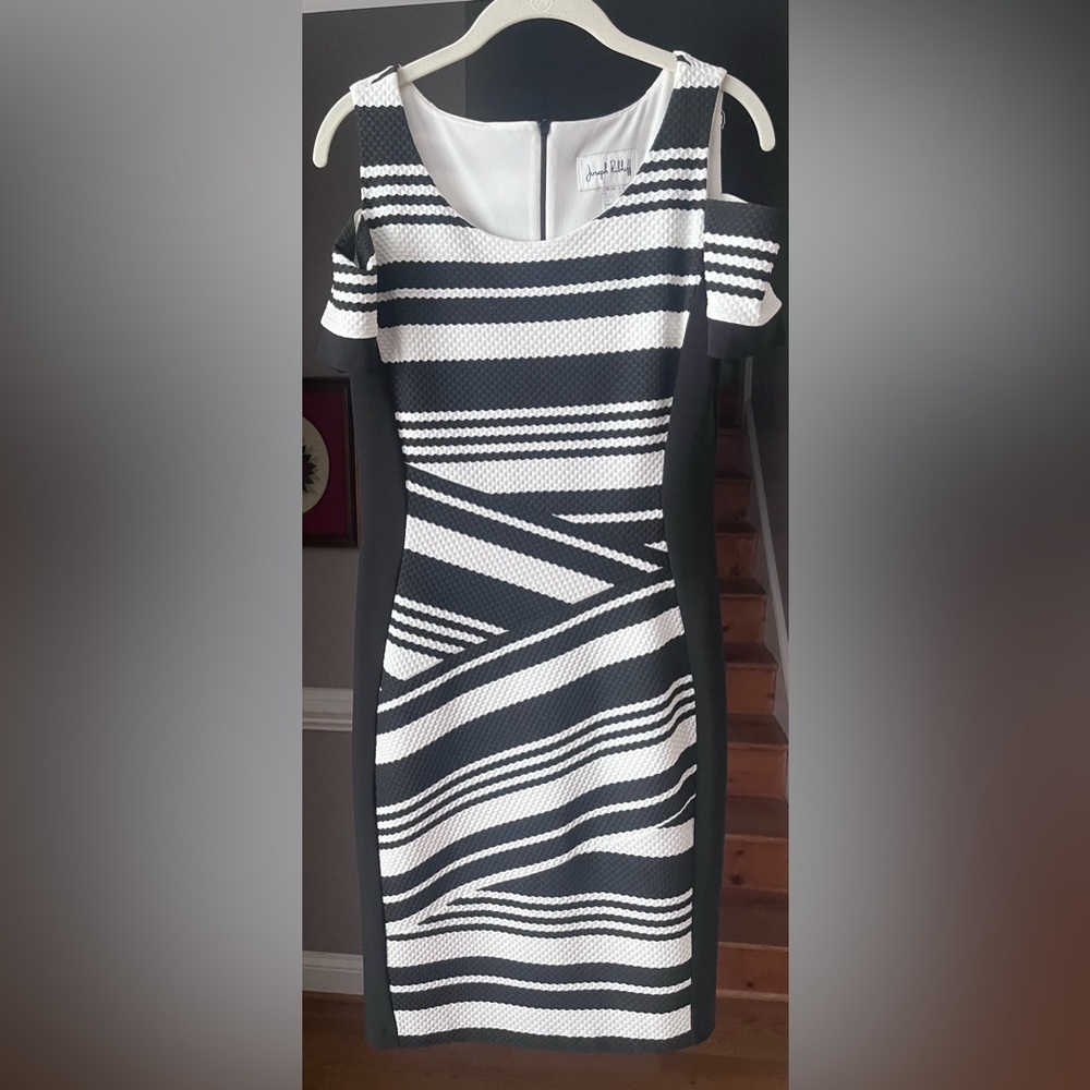 Joseph Ribkoff Black and White Geometric Dress